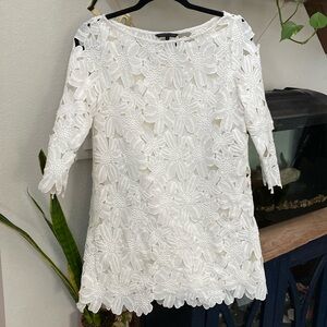 White Floral Lined Dress